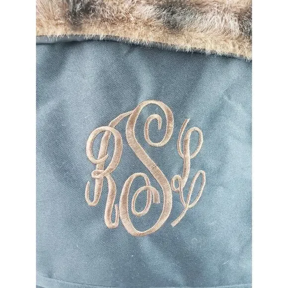 Murval Paris Black Faux Fur Tote Bag Women's Purse Monogram RSL - Picture 2 of 12